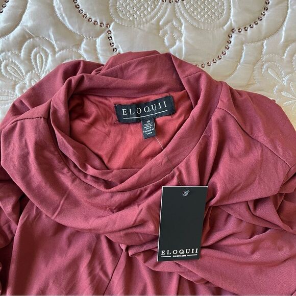 Eloquii Asymmetrical Long Sleeve Midi Dress NEW Plus Size 18 - Picture 7 of 9